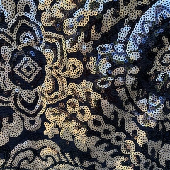 Jun & Ivy Black and Gold Sequin Cocktail Dress - Picture 4 of 11